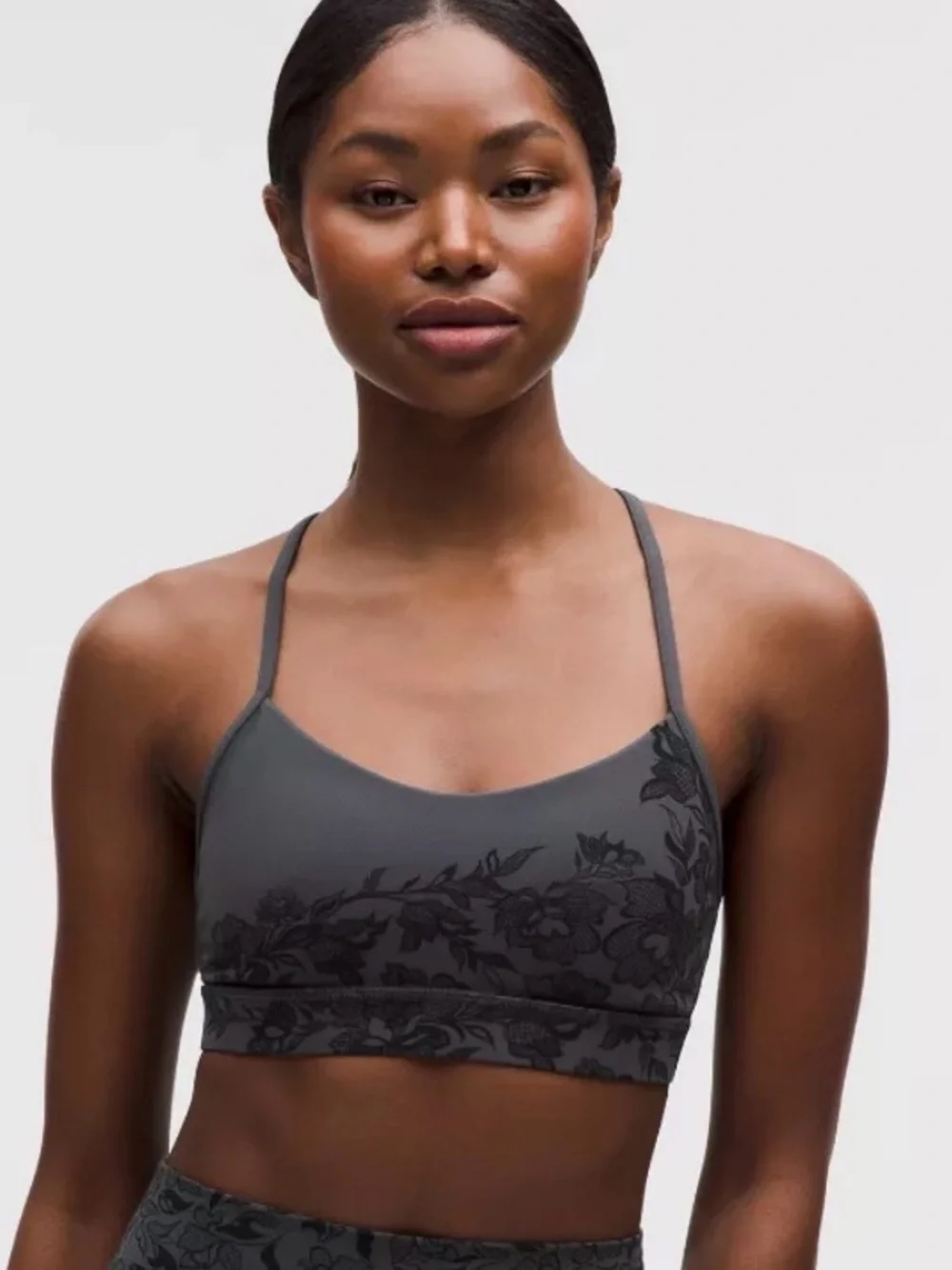 Flow Y Bra Nulu Light Support, A–C Cups Lace Print Size 8